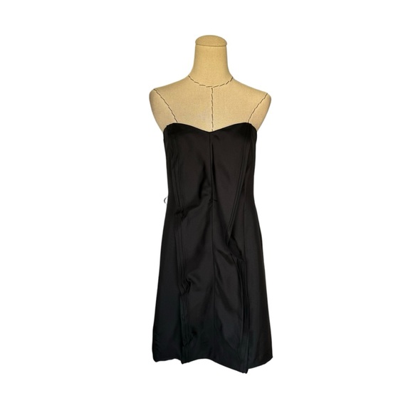 Zimmermann Black Strapless Silk Pleated Front Mini Dress Party Cocktail Sexy - Picture 2 of 13